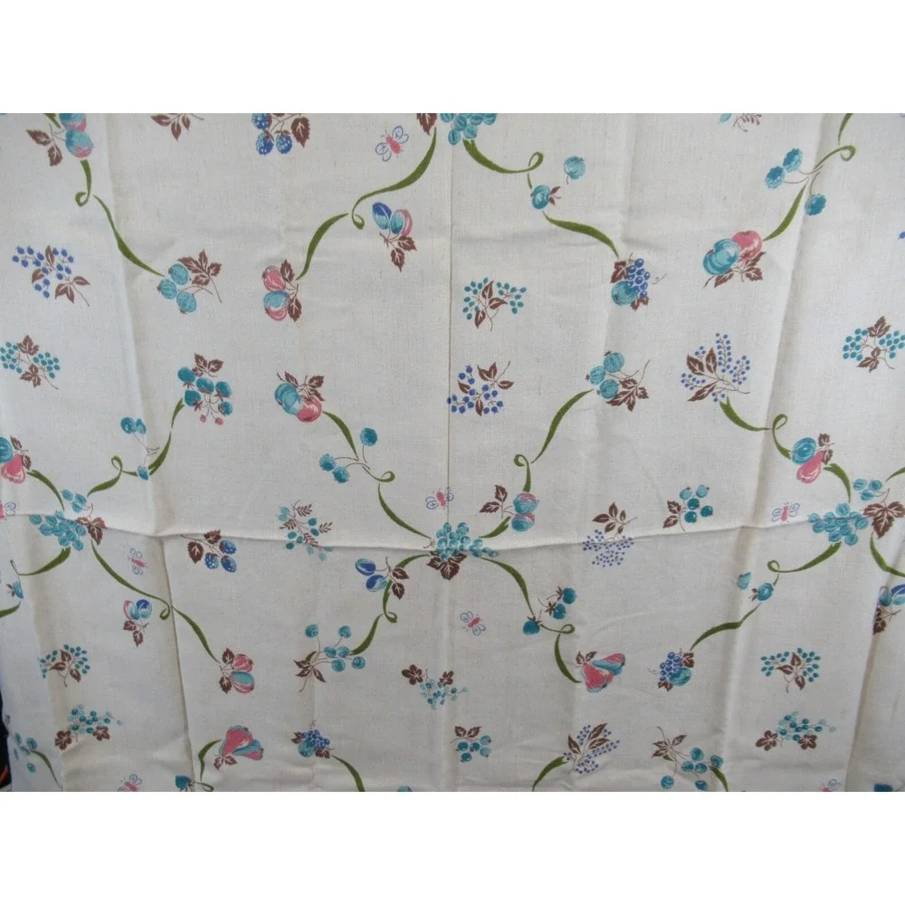 Vintage Fruit Print Cotton Blend Tablecloth 49